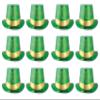 Beistle 12 Piece Glittered St Patrick's Day Top Hats - Leprechaun Theme Party Supplies,Green/Gold view 1