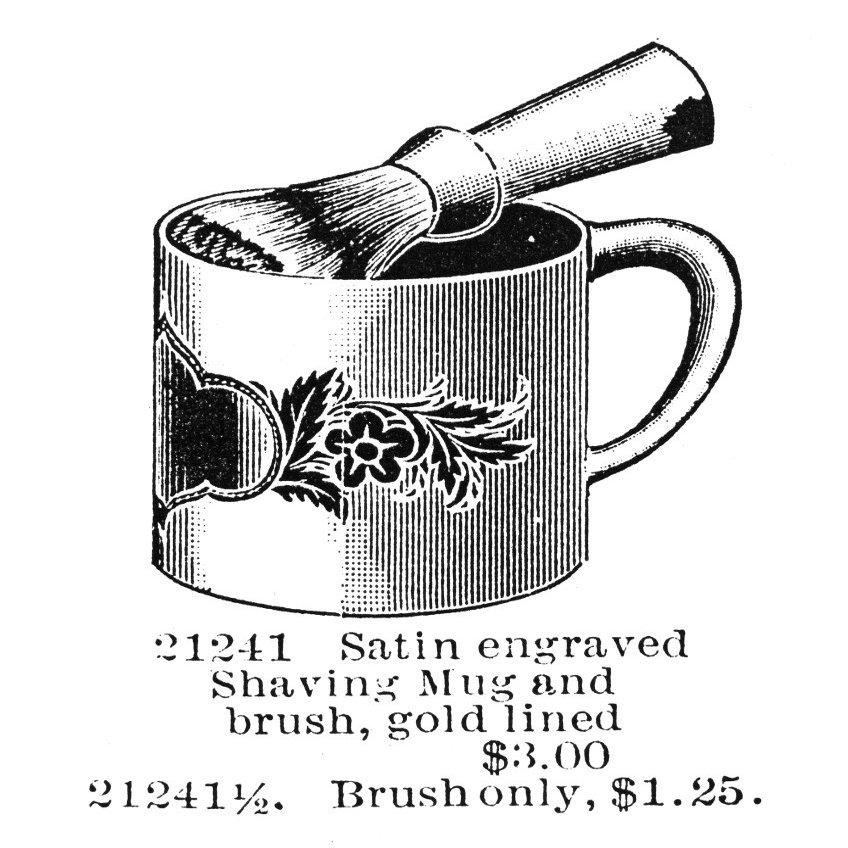 Shaving Brush & Mug 1895 Nsilverplated Satin Engraved Shaving Mug Lined With Gold-Plate And Brush Advertisement From The Montgomery Ward & Company Catalogue Of 1895 Poster Print by (18 x 24)