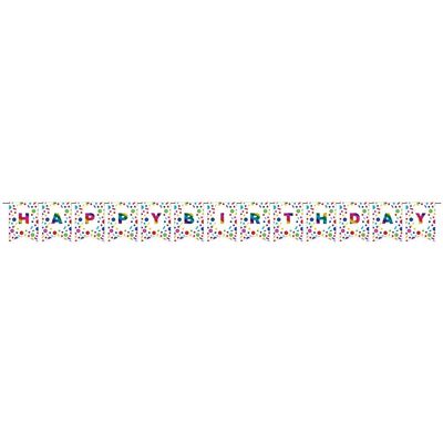 Creative Converting DIY Pennant Banner, Rainbow FOIL Birthday, 7.2", Multicolor