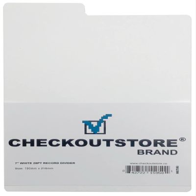 (300) CheckOutStore Premium Plastic Record Dividers to Organize Vinyl Records (7" Records) (White)