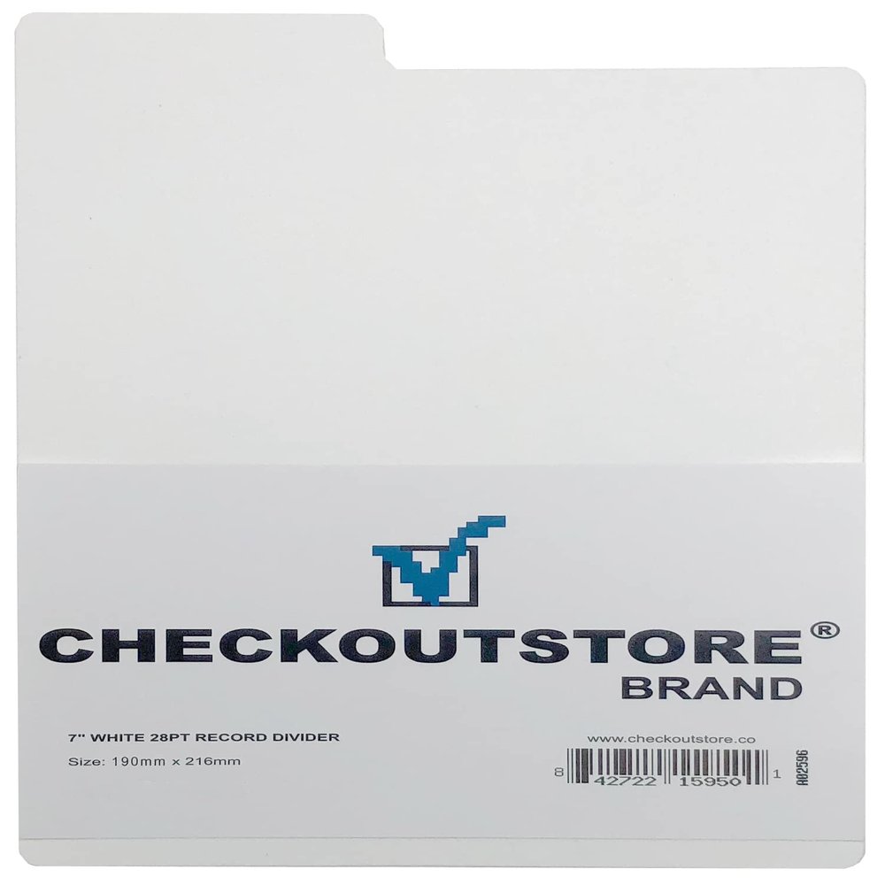 (300) CheckOutStore Premium Plastic Record Dividers to Organize Vinyl Records (7" Records) (White)