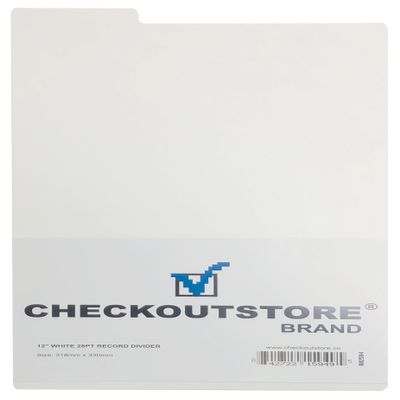 (200) CheckOutStore Premium Plastic Record Dividers to Organize Vinyl Records (12" LP Records) (White)
