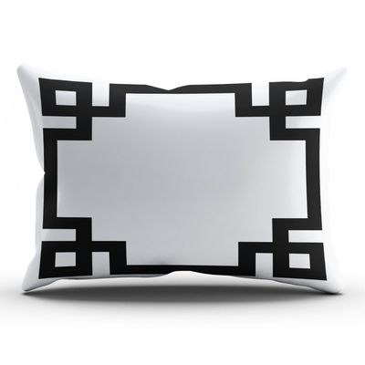 SALLEING Custom Pretty Cute Black and White Greek Key Border Decorative Pillowcase Pillowslip Throw Pillow Case Cover Zippered One Side Printed 12x24 Inches