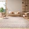 SAFAVIEH Area Rug 8x10 - Madison Collection - Large - Ivory & Fuchsia, Moroccan Boho Distressed Design, Non-Shedding & Easy Cleaning, Ideal for Living Room, Bedroom, Office, Dining Space (MAD798A) view 1