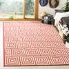 SAFAVIEH Washable Rug Outdoor Linden Collection - 4' x 6', Red & Cream, Non-Shedding & Easy to Clean, Ideal for Patio, Backyard, Mudroom (LND173Q) view 1