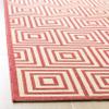 SAFAVIEH Washable Rug Outdoor Linden Collection - 4' x 6', Red & Cream, Non-Shedding & Easy to Clean, Ideal for Patio, Backyard, Mudroom (LND173Q) view 3