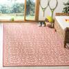 SAFAVIEH Washable Rug Outdoor Linden Collection - 4' x 6', Red & Cream, Non-Shedding & Easy to Clean, Ideal for Patio, Backyard, Mudroom (LND134Q) view 1