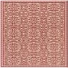 SAFAVIEH Washable Rug Outdoor Linden Collection - 4' x 6', Red & Cream, Non-Shedding & Easy to Clean, Ideal for Patio, Backyard, Mudroom (LND134Q) view 2