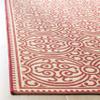SAFAVIEH Washable Rug Outdoor Linden Collection - 4' x 6', Red & Cream, Non-Shedding & Easy to Clean, Ideal for Patio, Backyard, Mudroom (LND134Q) view 3