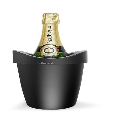 Vin Bouquet Cooler Bucket, PP, Nylon, Freezing Gel, Black, 22 x 15 x 15 cm