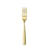 Fortessa Lucca Faceted 18/10 Stainless Steel Flatware, Salad/Dessert Fork, 7", Set of 12, Brushed Gold view 1
