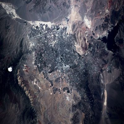 Satellite view of Las Vegas Nevada USA Poster Print by Panoramic Images (24 x 18)