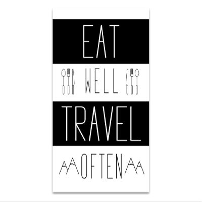 Eat Well Travel Often Inspirational Quote Wall Art Poster, Modern Black and White Decor for Home, Office, Kitchen, or Bedroom, 11x14 Unframed Typography Art Print