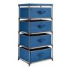 Juvale 4-Tier Tall Dresser with Drawers - 16.5 x 13 x 33 in, Navy Blue - Fabric Storage Drawers & Closet Organizer - Kids Dresser & Bedroom Storage view 1