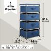 Juvale 4-Tier Tall Dresser with Drawers - 16.5 x 13 x 33 in, Navy Blue - Fabric Storage Drawers & Closet Organizer - Kids Dresser & Bedroom Storage view 3