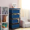 Juvale 4-Tier Tall Dresser with Drawers - 16.5 x 13 x 33 in, Navy Blue - Fabric Storage Drawers & Closet Organizer - Kids Dresser & Bedroom Storage view 4