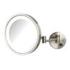 JERDON Lighted Makeup Mirror - Hard Wired Wall Mount Magnifying Mirror with LED Lights - Brushed Nickel Finish - 9.5-Inch Diameter - Model HL1016NLD view 1