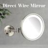 JERDON Lighted Makeup Mirror - Hard Wired Wall Mount Magnifying Mirror with LED Lights - Brushed Nickel Finish - 9.5-Inch Diameter - Model HL1016NLD view 2