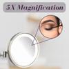 JERDON Lighted Makeup Mirror - Hard Wired Wall Mount Magnifying Mirror with LED Lights - Brushed Nickel Finish - 9.5-Inch Diameter - Model HL1016NLD view 4