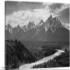 ARTCANVAS Grand Teton - National Park - Wyoming Canvas Art Print Stretched Framed Painting Picture Poster Giclee Wall Decor by Ansel Adams - 40" x 26" (0.75" Deep) view 1