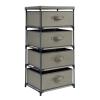 Juvale 4-Tier Dresser for Bedroom - 16.5 in x 13 in x 33 in, Light Gray Fabric, 4 Drawers - Narrow Closet Storage Drawers & Organizer - Steel Frame & Easy Assembly view 1
