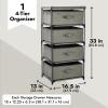 Juvale 4-Tier Dresser for Bedroom - 16.5 in x 13 in x 33 in, Light Gray Fabric, 4 Drawers - Narrow Closet Storage Drawers & Organizer - Steel Frame & Easy Assembly view 3
