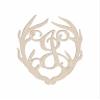 12" Antler Monogram Cutout Unfinished Wood Unpainted Initial J (Sizes 12"-30") view 1