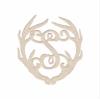 12" Antler Monogram Cutout Unfinished Wood Unpainted Initial S (Sizes 12"-30") view 1