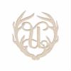 12" Antler Monogram Cutout Unfinished Wood Unpainted Initial U (Sizes 12"-30") view 1