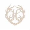 12" Antler Monogram Cutout Unfinished Wood Unpainted Initial H (Sizes 12"-30") view 1