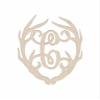 12" Antler Monogram Cutout Unfinished Wood Unpainted Initial C (Sizes 12"-30") view 1