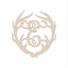 12" Antler Monogram Cutout Unfinished Wood Unpainted Initial E (Sizes 12"-30") view 1