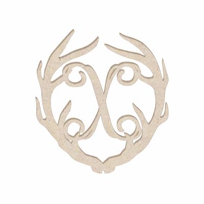 12" Antler Monogram Cutout Unfinished Wood Unpainted Initial X (Sizes 12"-30")