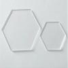 Clear Acrylic Laser Cut Hexagon Sheet, Hexagon Place Cards for Table Numbers, Guest Name, Food Signs and Special Event Decoration and DIY Accessory (3.0") view 1