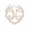 12" Antler Monogram Cutout Unfinished Wood Unpainted Initial N (Sizes 12"-30") view 1