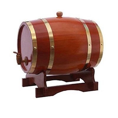 5 Liter Whiskey Barrel Dispenser Whiskey Barrel Dispenser for Serving Table Home Accent Display Storage of Spirits, Liquors, Whiskey (Chocolate)