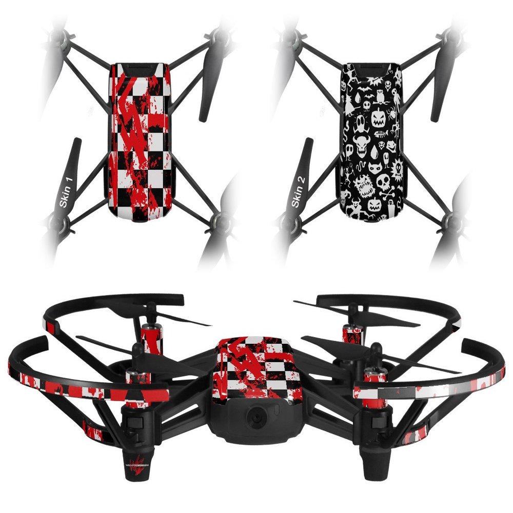 Skin Decal Wrap 2 Pack Compatible with DJI Ryze Tello Checkerboard Splatter Drone NOT Included
