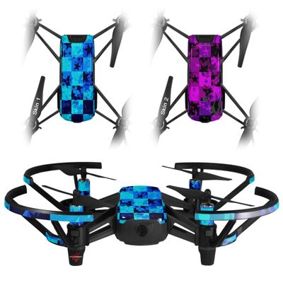 Skin Decal Wrap 2 Pack Compatible with DJI Ryze Tello Blue Star Checkers Drone NOT Included