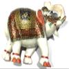 Kraaft Emporium Premium Handcrafted Pure Marble Meenakari Elephant Decor Gift Item - 10"x5"x8" inches view 1