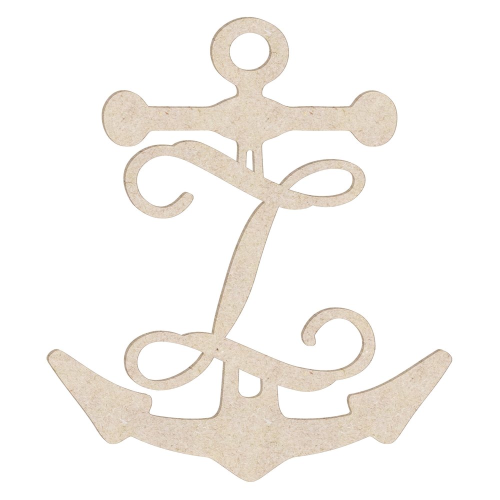 16" Anchor Unfinished Wood Initial Monogram Letter Z (Sizes 12"-30")