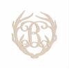 12" Antler Monogram Cutout Unfinished Wood Unpainted Initial B (Sizes 12"-30") view 1