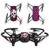 Skin Decal Wrap 2 Pack Compatible with DJI Ryze Tello Pink Zebra Skull Drone NOT Included view 1