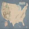 US National Wilderness Preservation System Map 24x36 Poster (Tan & Slate Blue) view 1