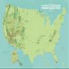 US National Wilderness Preservation System Map 24x36 Poster (Green & Aqua) view 1
