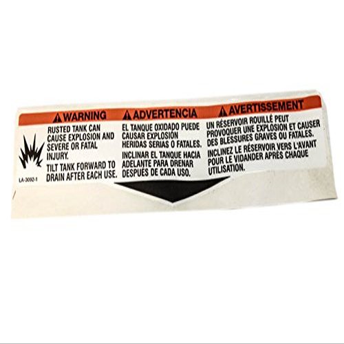 DeVilbiss Label Warning Drain Air Products Air Accessories