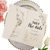 25 sets Pearl Ivory Tri Fold Vine Pocket Wedding Invitations Cards With Envelopes Laser Cut Invites(ivory) view 1