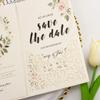 25 sets Pearl Ivory Tri Fold Vine Pocket Wedding Invitations Cards With Envelopes Laser Cut Invites(ivory) view 2