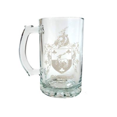 O'Connell Irish Family Coat of Arms 27oz Beer Stein  Personalized Heraldic Engraving