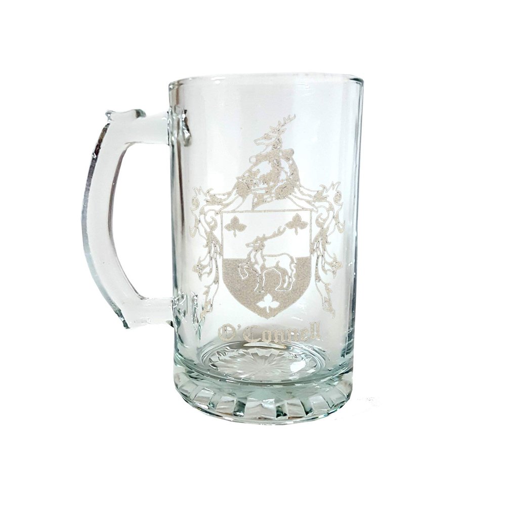 O'Connell Irish Family Coat of Arms 27oz Beer Stein  Personalized Heraldic Engraving
