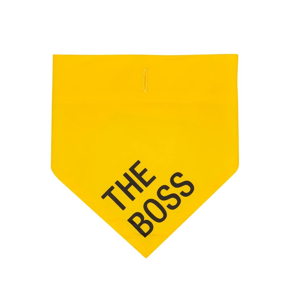 The Boss On Yellow Cotton Bandana - Small/Medium